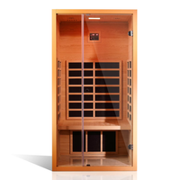 Infrared Sauna Built for Daily Wellness, 6 Carbon Heaters, Hemlock Wood, LED Lights, Bluetooth Speaker