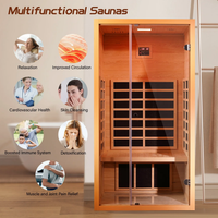 Infrared Sauna Built for Daily Wellness, 6 Carbon Heaters, Hemlock Wood, LED Lights, Bluetooth Speaker