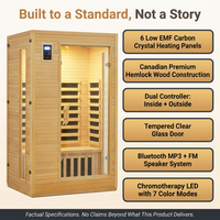 2024 Upgrade 1 to 2 Person Infrared Sauna, Low EMF Infrared Sauna for Home, Indoor Sauna Room, Hemlock Wooden Far Infrared Sauna, Dry Sauna with Bluetooth Speakers, LED Reading and Chromotherapy Lamp — Results & Stats