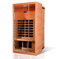 Infrared Sauna Built for Daily Wellness, 6 Carbon Heaters, Hemlock Wood, LED Lights, Bluetooth Speaker