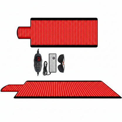 Red Light Therapy Mat for Full Body, 76.8'' X 33.4'' Red Light Therapy Blanket, 1370 (660Nm & 850Nm) Leds for Home Use, 3 Modes & Adjustable Timer, Premium Leather